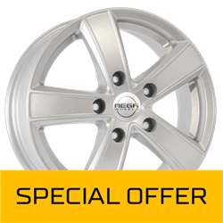 MEGA WHEELS HERCULES 5 SILVER 6.5x15 5/160 ET53 CB65.1